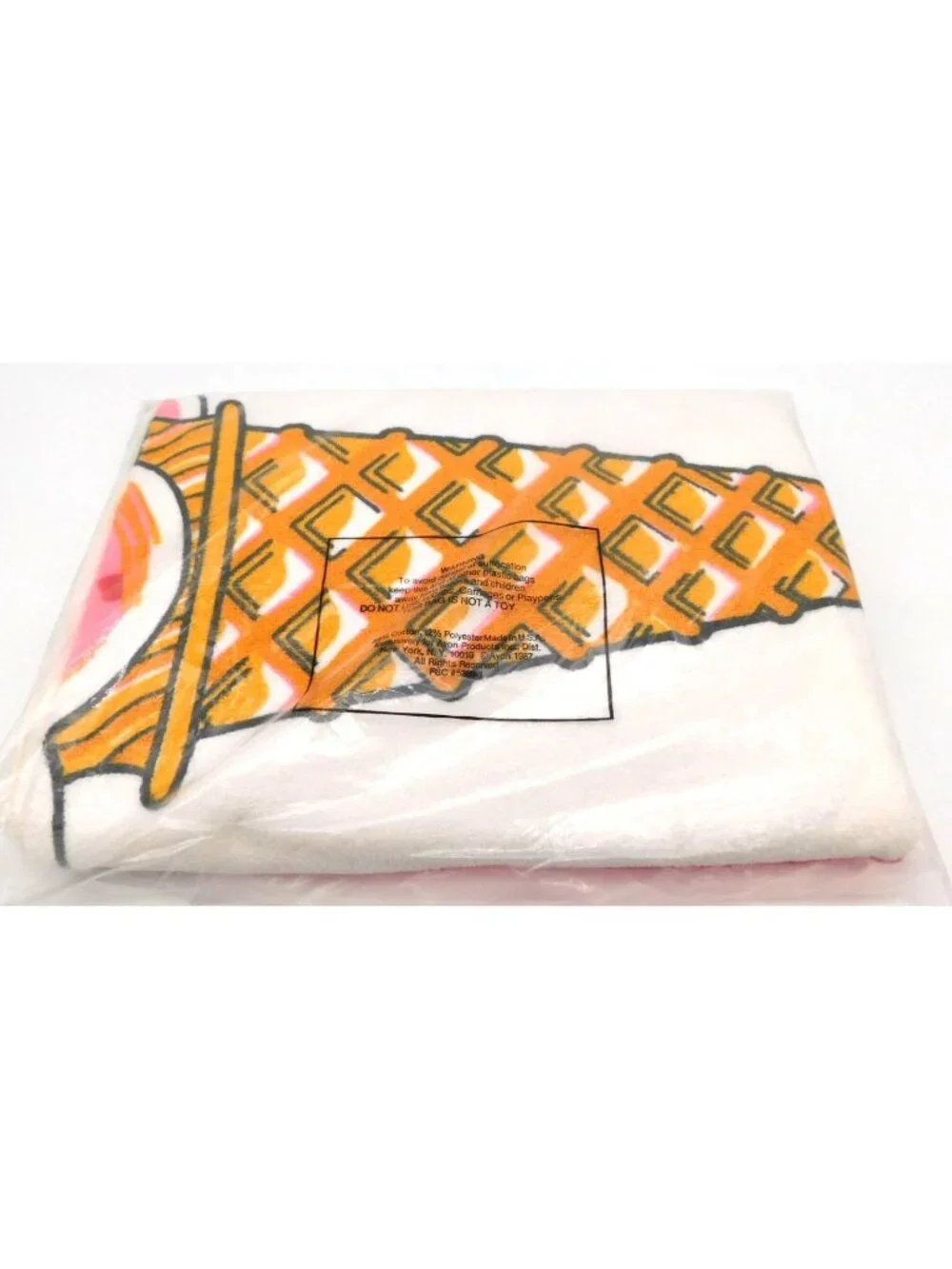 Sealed Avon Fun In The Sun Beach Towel 1987 Ice Cream Cone Design New Old Stock